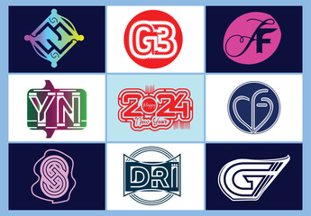 Creative letter logo and icon design template set 