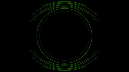 Black green circular minimal lines abstract futuristic tech background
