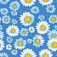 Blue flower seamless pattern
