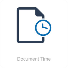 Document Time and Clock Icon Concept