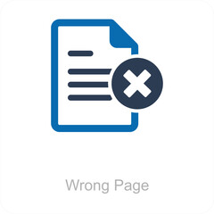 Wrong Page and Cross Icon Concept