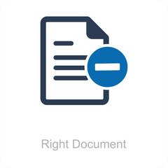 Right Document and Correct Icon Concept