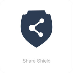 Share Shield and shield icon concept