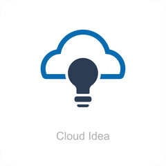 Cloud Idea and idea icon concept
