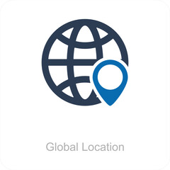 Global Location and icon concept