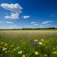 panoramic background of a summer flower meadow
