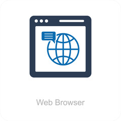 Web Browser and icon concept