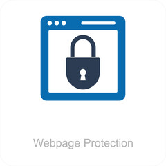 Webpage Protection and icon concept