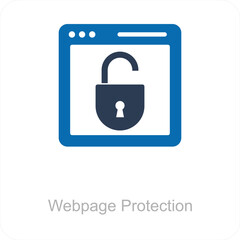 Webpage Protection and icon concept