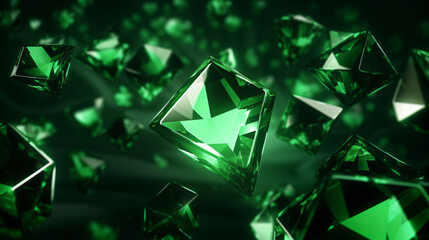 幻想的なキラキラな宝石のクリスタル(緑)