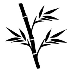 Obraz premium Bamboo Silhouette Icon Illustration in Trendy Flat Isolated on White Background. Vector SVG
