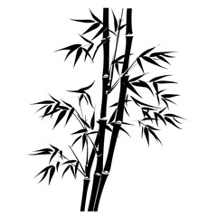 Bamboo Silhouette Icon Illustration in Trendy Flat Isolated on White Background. Vector SVG