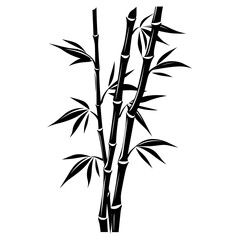 Fototapeta premium Bamboo Silhouette Icon Illustration in Trendy Flat Isolated on White Background. Vector SVG
