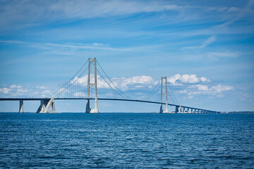 Great belt bridge in Denmark view from a boat