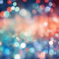 Fototapeta premium Defocused abstract bokeh background lights on blue, blurred bokeh holiday fon, celebration wallpaper. glittering lights textured pattern