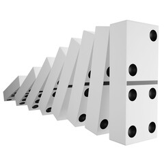 Domino effect clipart flat design icon isolated on transparent background, 3D render entertainment and toy concept