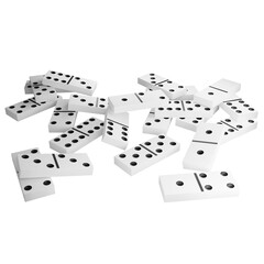 Pile of dominoes clipart flat design icon isolated on transparent background, 3D render entertainment and toy concept