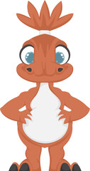 Mystical, fabulous funny dinosaur. Cartoon style
