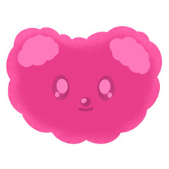 Cute Hot Pink Bear Cartoon illustration Cute Bear Bear Sticker Cute Animal Animal Sticker Cute Element