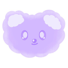 Cute Purple Bear Cartoon illustration Cute Bear Bear Sticker Cute Animal Animal Sticker Cute Element