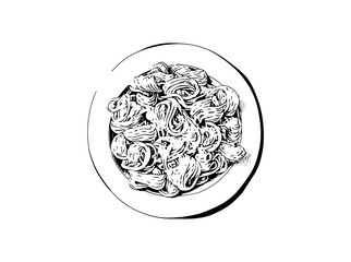 Pasta Italian. Vector illustration sketch. Italian food.