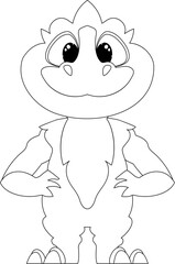 Fabulous, interesting and funny dinosaur. Coloring style