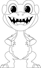 Fabulous, interesting and funny dinosaur. Coloring style