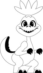 Fabulous, interesting and funny dinosaur. Coloring style