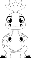 Fabulous, interesting and funny dinosaur. Coloring style
