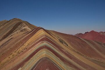 Scenic view on Rainbow mountain in Peru