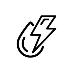 Sign Lightning, with water drop Vector Illustration