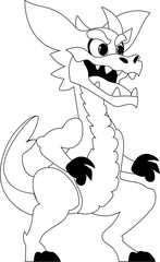 Fabulous, interesting and funny dinosaur. Coloring style