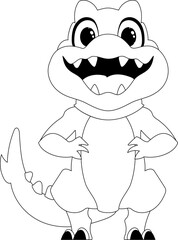 Fabulous, interesting and funny dinosaur. Coloring style