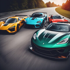racing car on the road