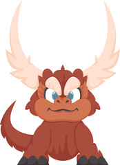 Mystical, fabulous funny dinosaur. Cartoon style