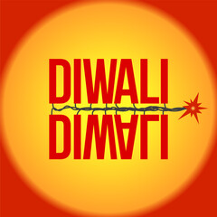 Diwali typography with crackers theme.