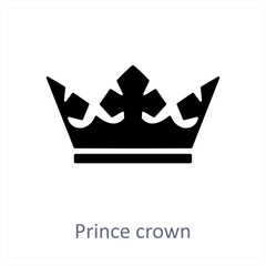 Prince crown and king icon concept