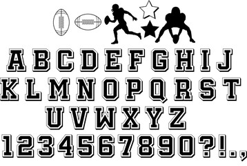  Alphabet American Football Monogram College Varsity Sports Alphabet  letter