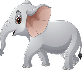 Cartoon elephant on white background