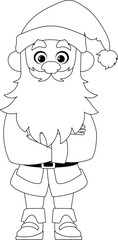 Kind and sweet Santa Claus, the main character of the New Year holidays. Coloring style