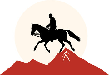 Horseback rider logo icon
