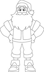 Kind and sweet Santa Claus, the main character of the New Year holidays. Coloring style