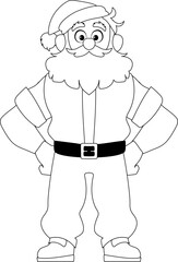 Kind and sweet Santa Claus, the main character of the New Year holidays. Coloring style