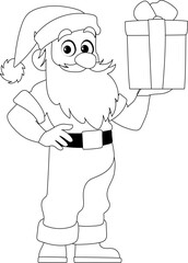 Kind and sweet Santa Claus, the main character of the New Year holidays. Coloring style
