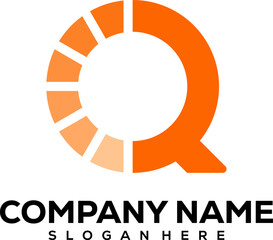 Simple Initial Letter Q Logo isolated. Usable for Business and Branding Logos. Flat Vector Logo Design Template Element.