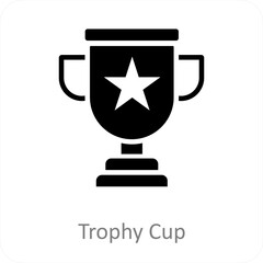 Trophy Cup and champion icon concept