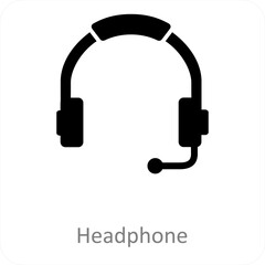 Headphone and speaker icon concept