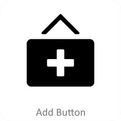Add Button and plus icon concept