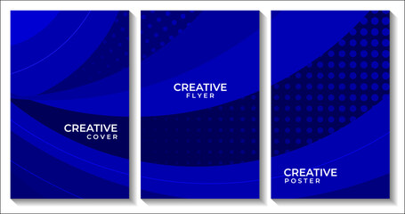 cover template with blue modern elegant background