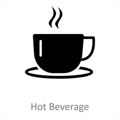 Hot Beverage and coffee icon concept